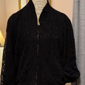 Ralph Lauren Black Lace Bomber Jacket